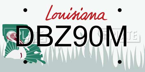 DBZ90M Louisiana License Plate