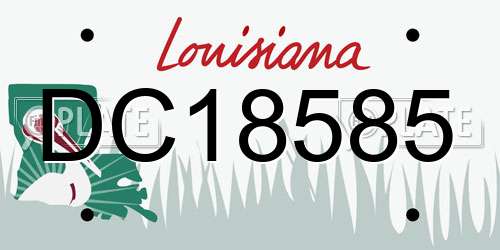 DC18585 Louisiana License Plate