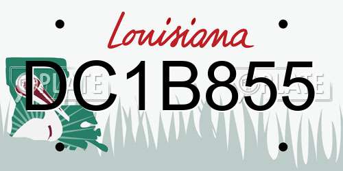 DC1B855 Louisiana License Plate