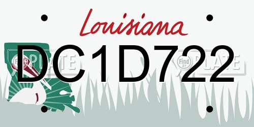 DC1D722 Louisiana License Plate