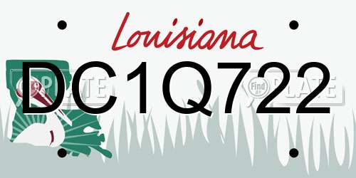 DC1Q722 Louisiana License Plate