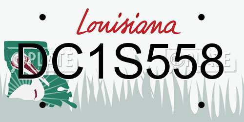 DC1S558 Louisiana License Plate