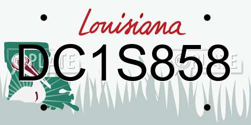 DC1S858 Louisiana License Plate