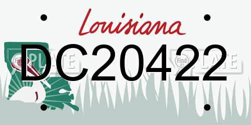 DC20422 Louisiana License Plate