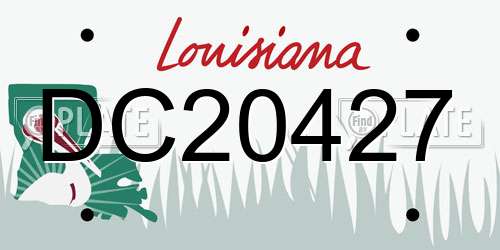 DC20427 Louisiana License Plate