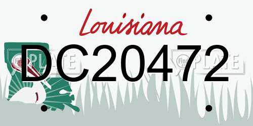 DC20472 Louisiana License Plate