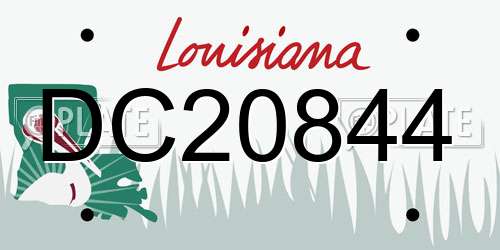 DC20844 Louisiana License Plate
