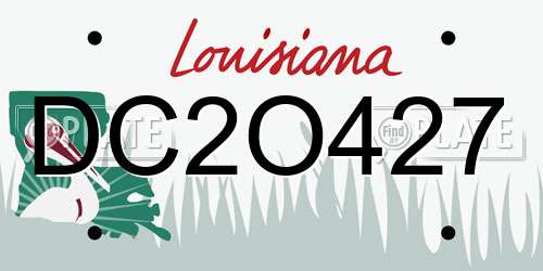 DC2O427 Louisiana License Plate