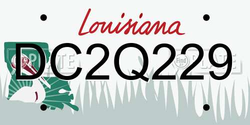 DC2Q229 Louisiana License Plate