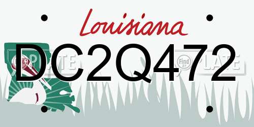 DC2Q472 Louisiana License Plate