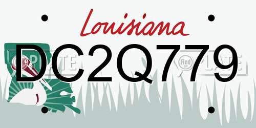 DC2Q779 Louisiana License Plate