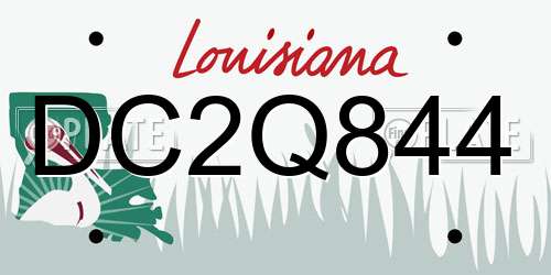 DC2Q844 Louisiana License Plate