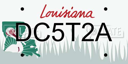 DC5T2A Louisiana License Plate