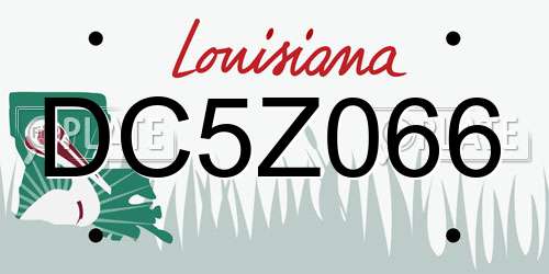 DC5Z066 Louisiana License Plate