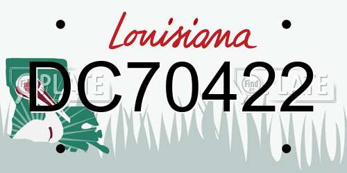 DC70422 Louisiana License Plate