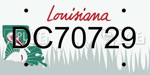 DC70729 Louisiana License Plate