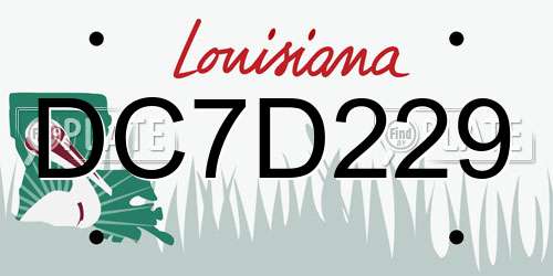 DC7D229 Louisiana License Plate