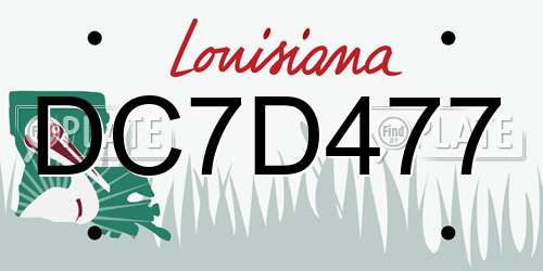 DC7D477 Louisiana License Plate