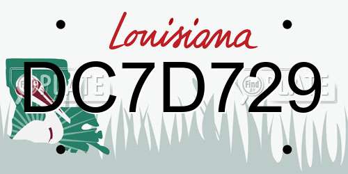 DC7D729 Louisiana License Plate