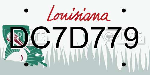 DC7D779 Louisiana License Plate