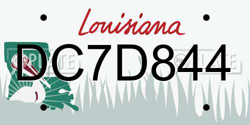 DC7D844 Louisiana License Plate