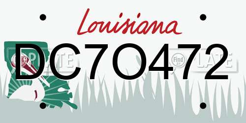 DC7O472 Louisiana License Plate