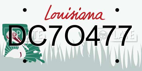DC7O477 Louisiana License Plate