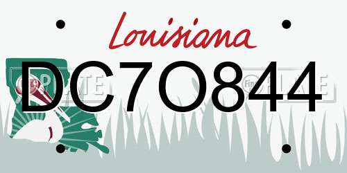 DC7O844 Louisiana License Plate