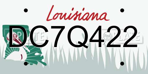DC7Q422 Louisiana License Plate