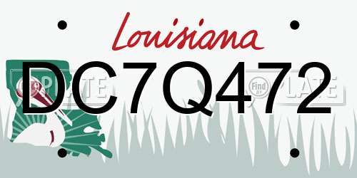 DC7Q472 Louisiana License Plate