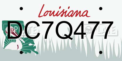 DC7Q477 Louisiana License Plate