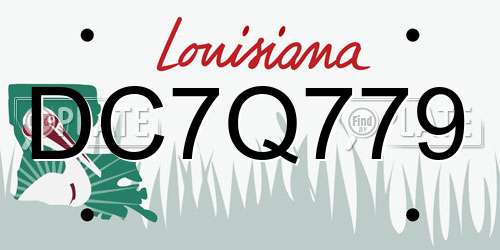 DC7Q779 Louisiana License Plate