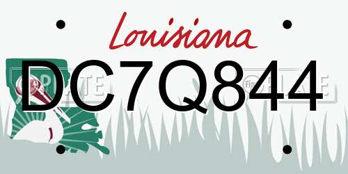 DC7Q844 Louisiana License Plate