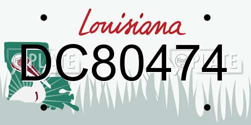DC80474 Louisiana License Plate