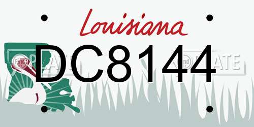 DC8144 Louisiana License Plate