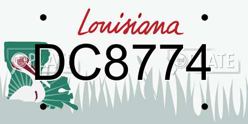 DC8774 Louisiana License Plate