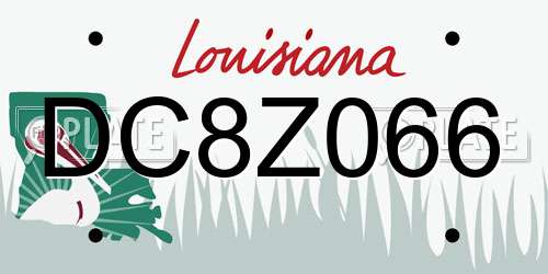 DC8Z066 Louisiana License Plate