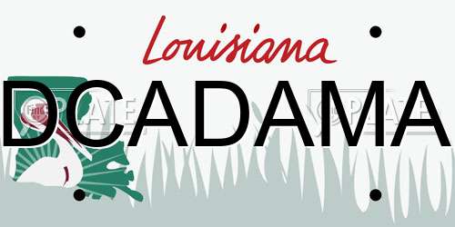 DCADAMA Louisiana License Plate