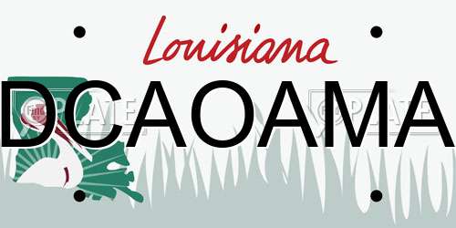 DCAOAMA Louisiana License Plate