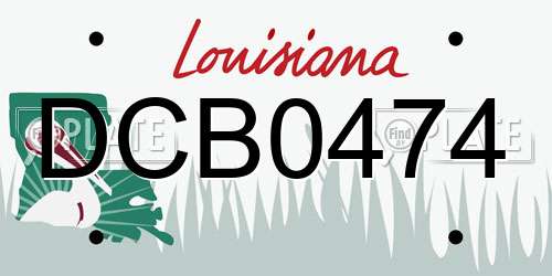 DCB0474 Louisiana License Plate
