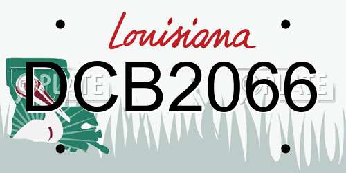 DCB2066 Louisiana License Plate