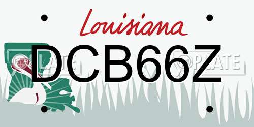DCB66Z Louisiana License Plate