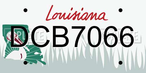 DCB7066 Louisiana License Plate