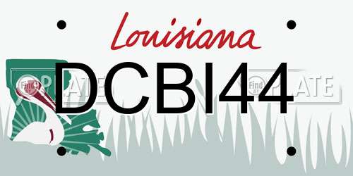 DCBI44 Louisiana License Plate