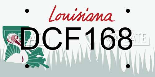 DCF168 Louisiana License Plate