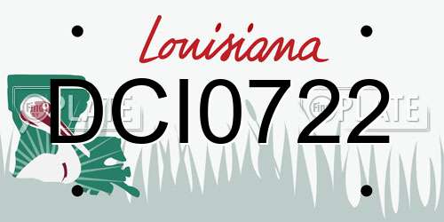 DCI0722 Louisiana License Plate