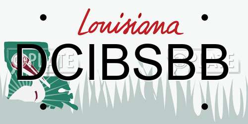 DCIBSBB Louisiana License Plate