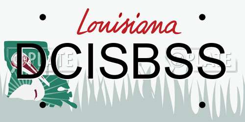 DCISBSS Louisiana License Plate