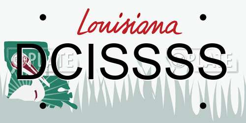 DCISSSS Louisiana License Plate