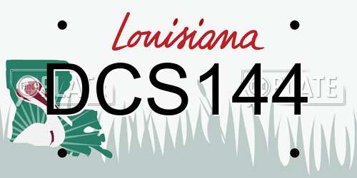 DCS144 Louisiana License Plate